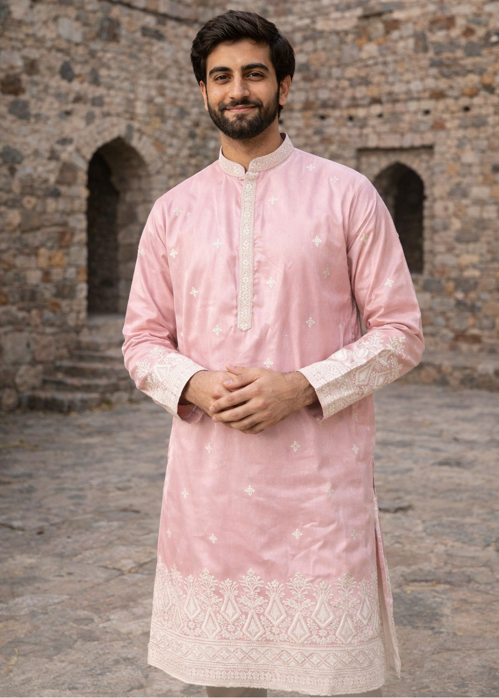 The Gulaab Embroidered Heritage Kurta