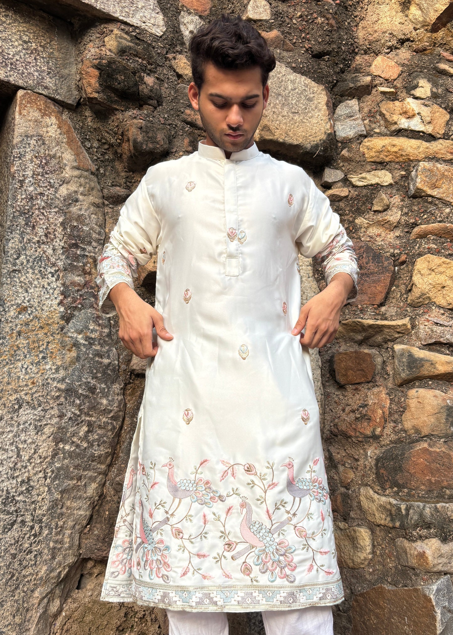 The Morbagh Ivory Heritage Silk Kurta