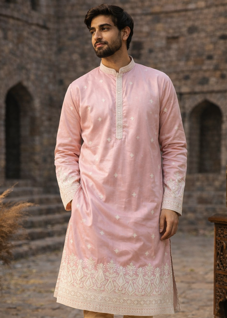 The Gulaab Embroidered Heritage Kurta