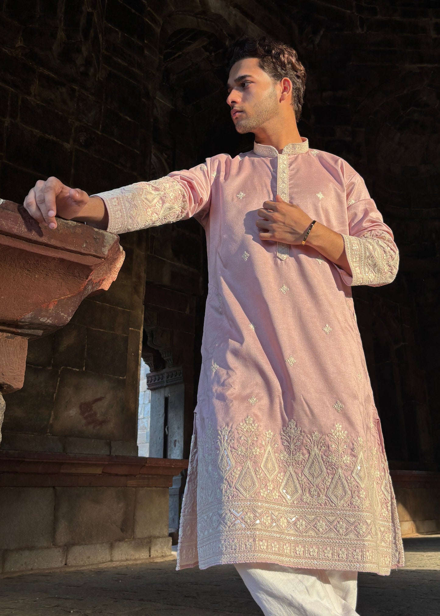 The Gulaab Embroidered Heritage Kurta