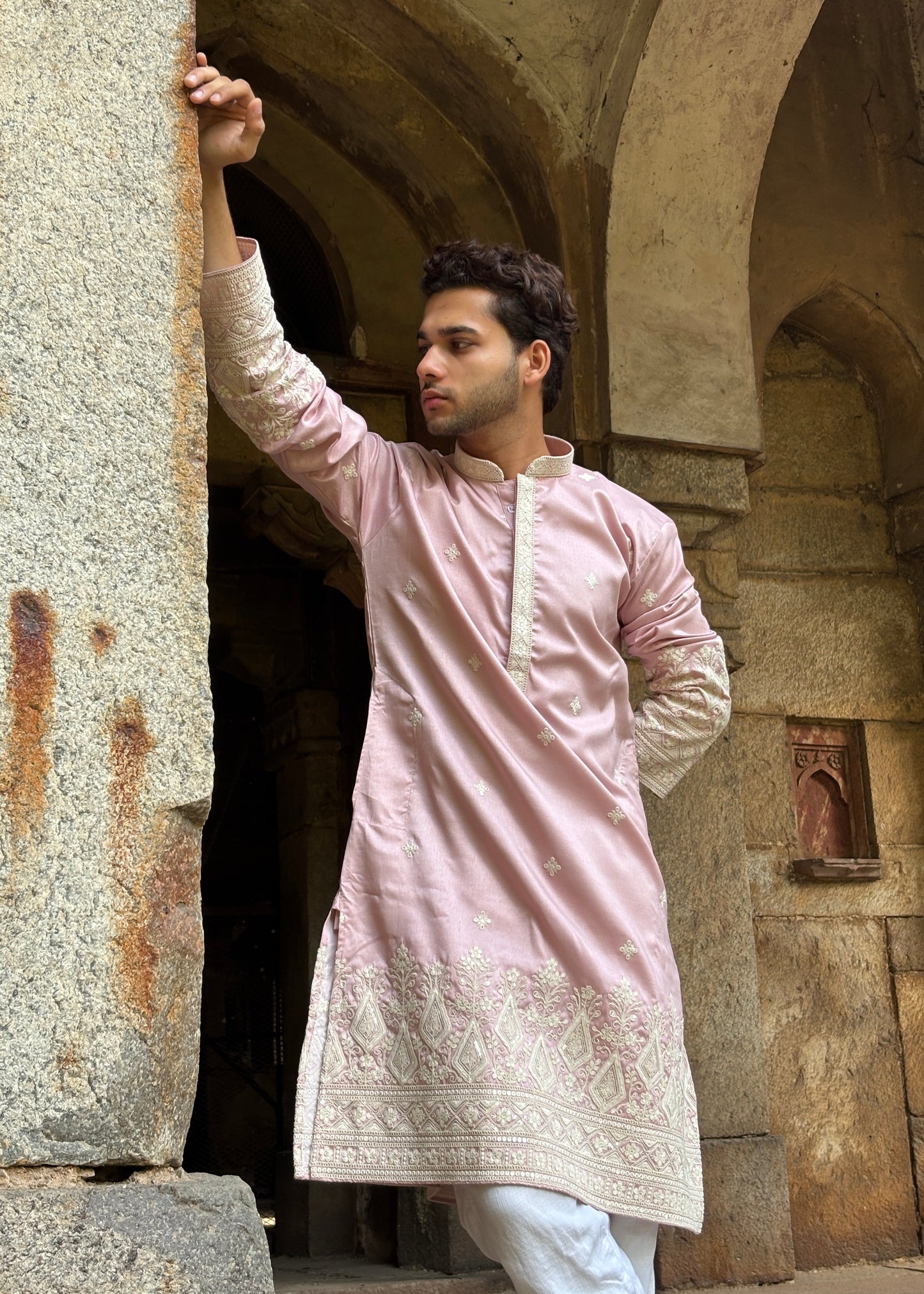 The Gulaab Embroidered Heritage Kurta