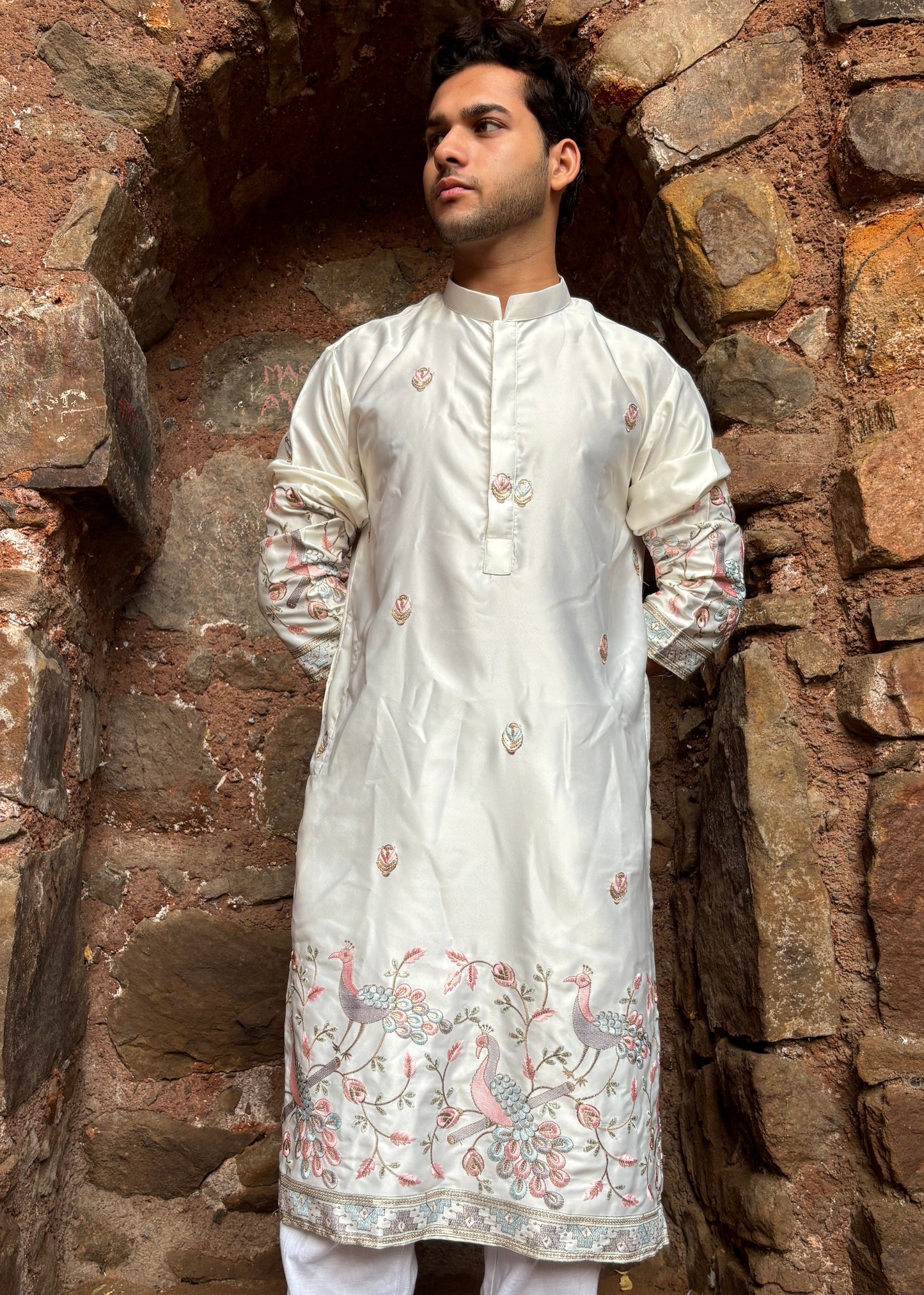 The Morbagh Ivory Heritage Silk Kurta