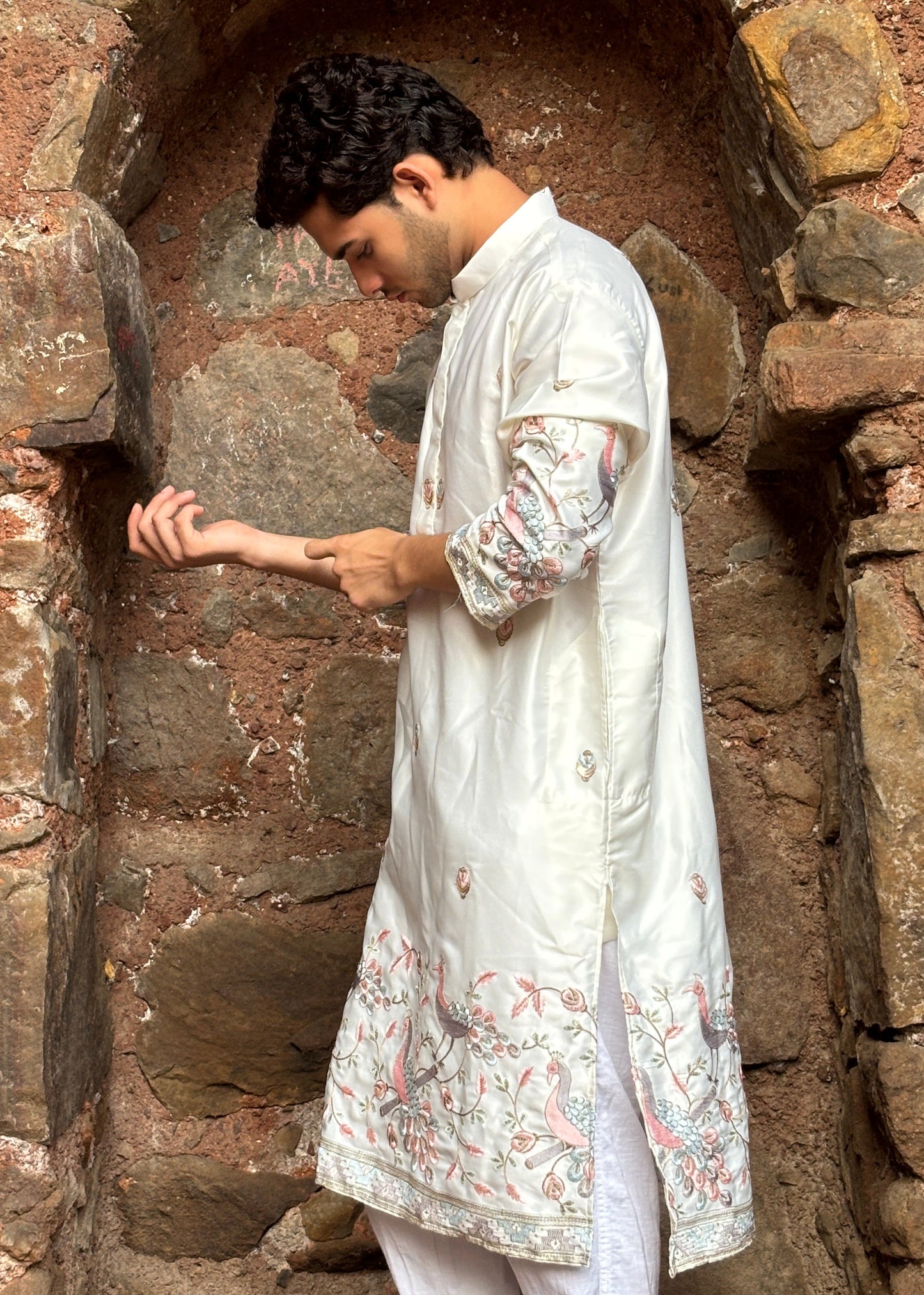 The Morbagh Ivory Heritage Silk Kurta