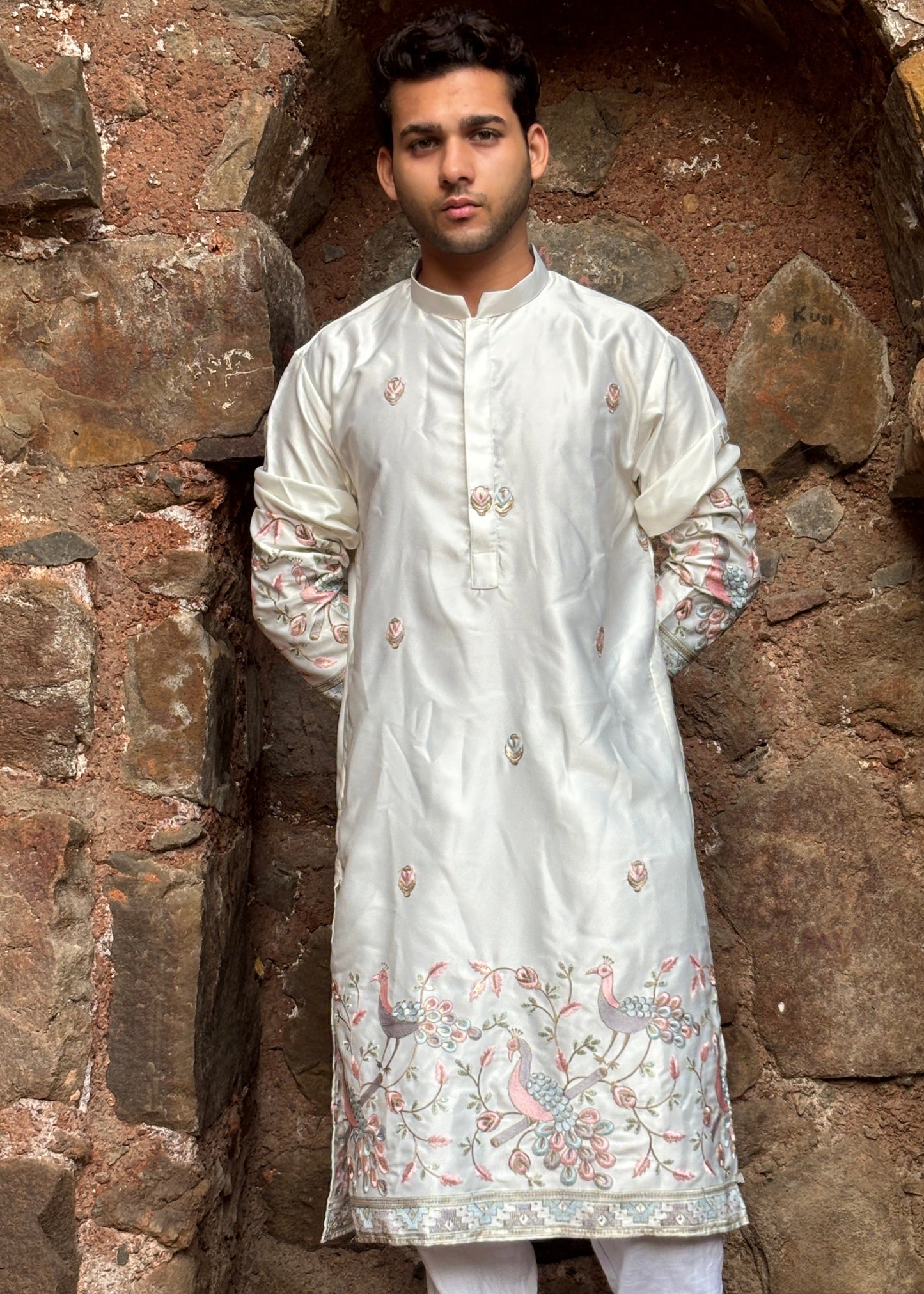 The Morbagh Ivory Heritage Silk Kurta