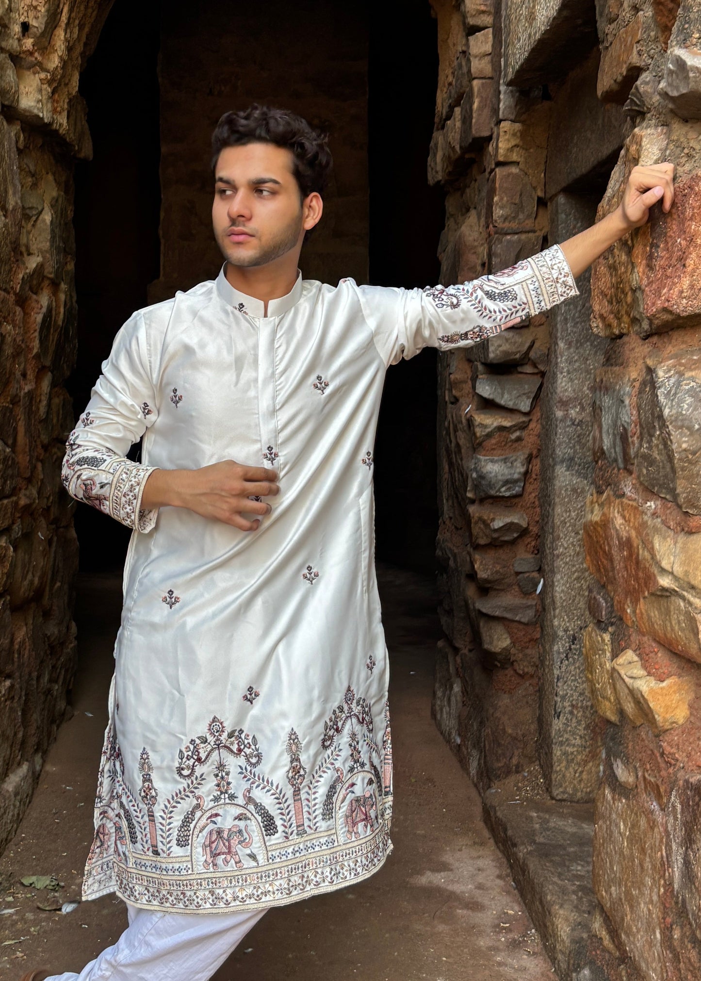 The Hathi Bagh Ivory Silk Kurta