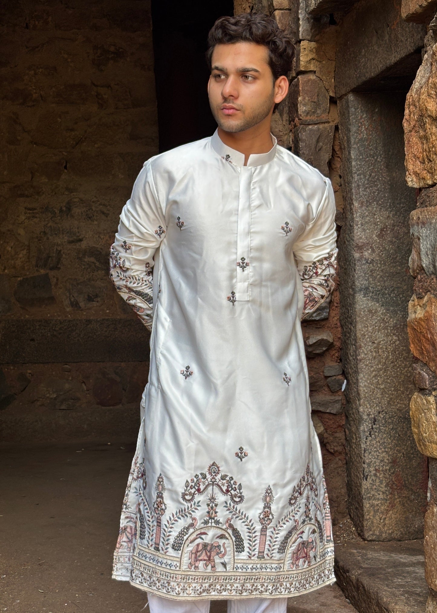 The Hathi Bagh Ivory Silk Kurta