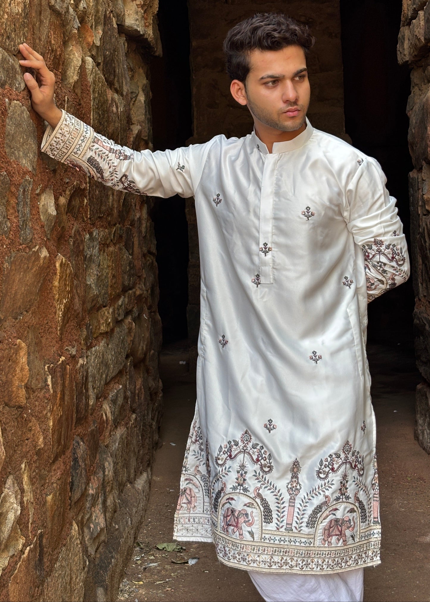 The Hathi Bagh Ivory Silk Kurta