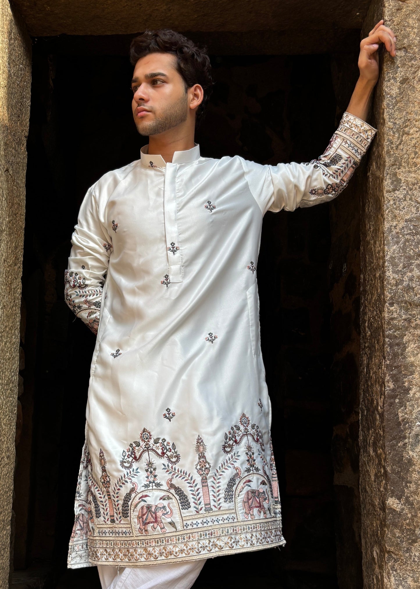 The Hathi Bagh Ivory Silk Kurta