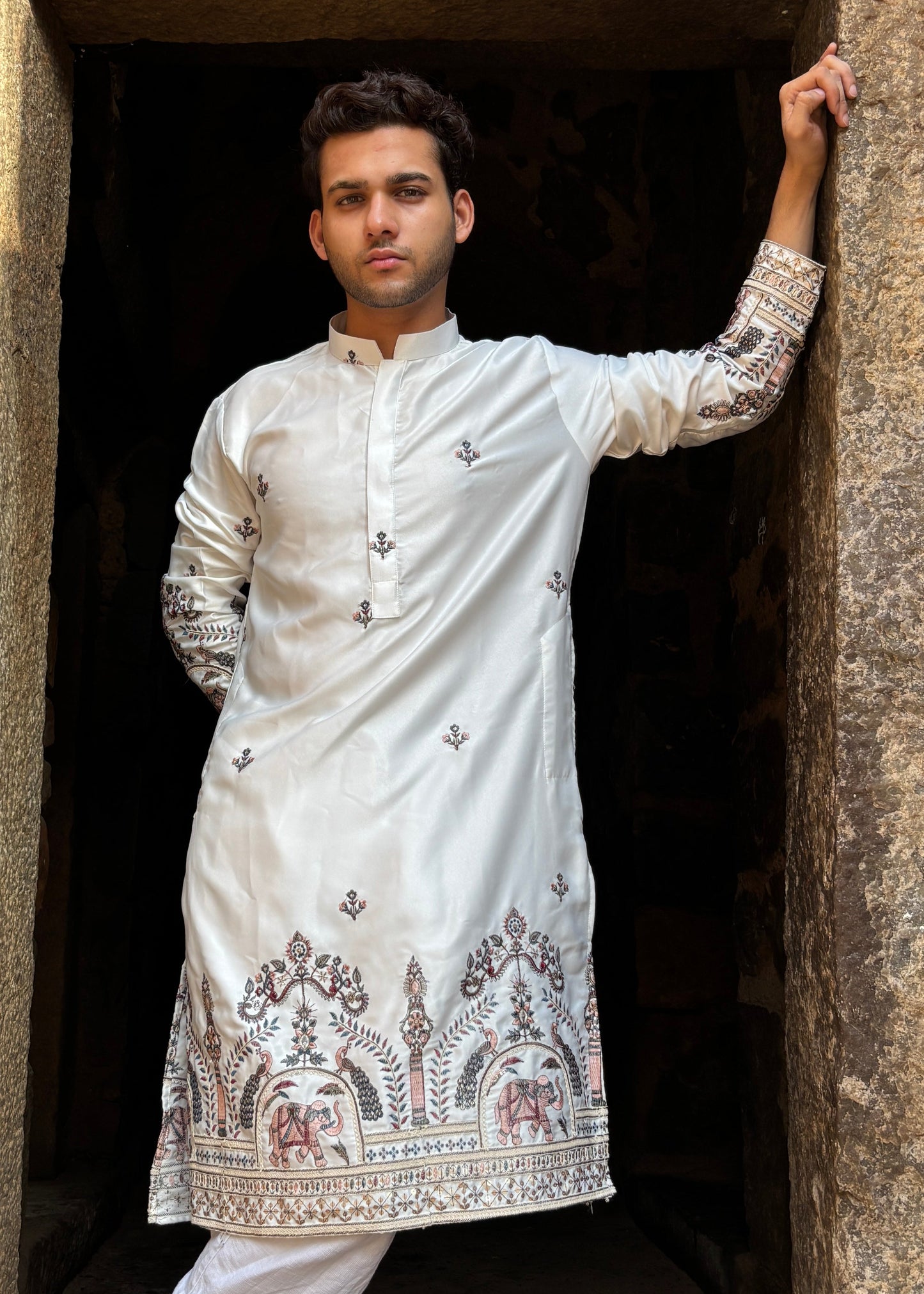 The Hathi Bagh Ivory Silk Kurta