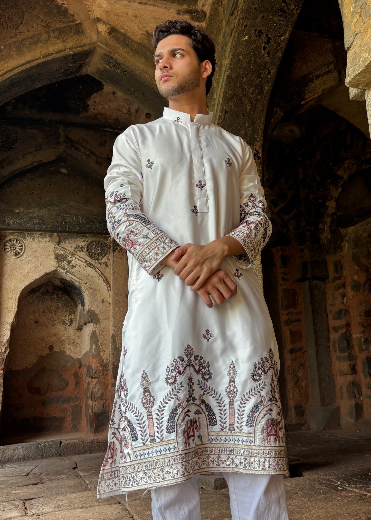 The Hathi Bagh Ivory Silk Kurta