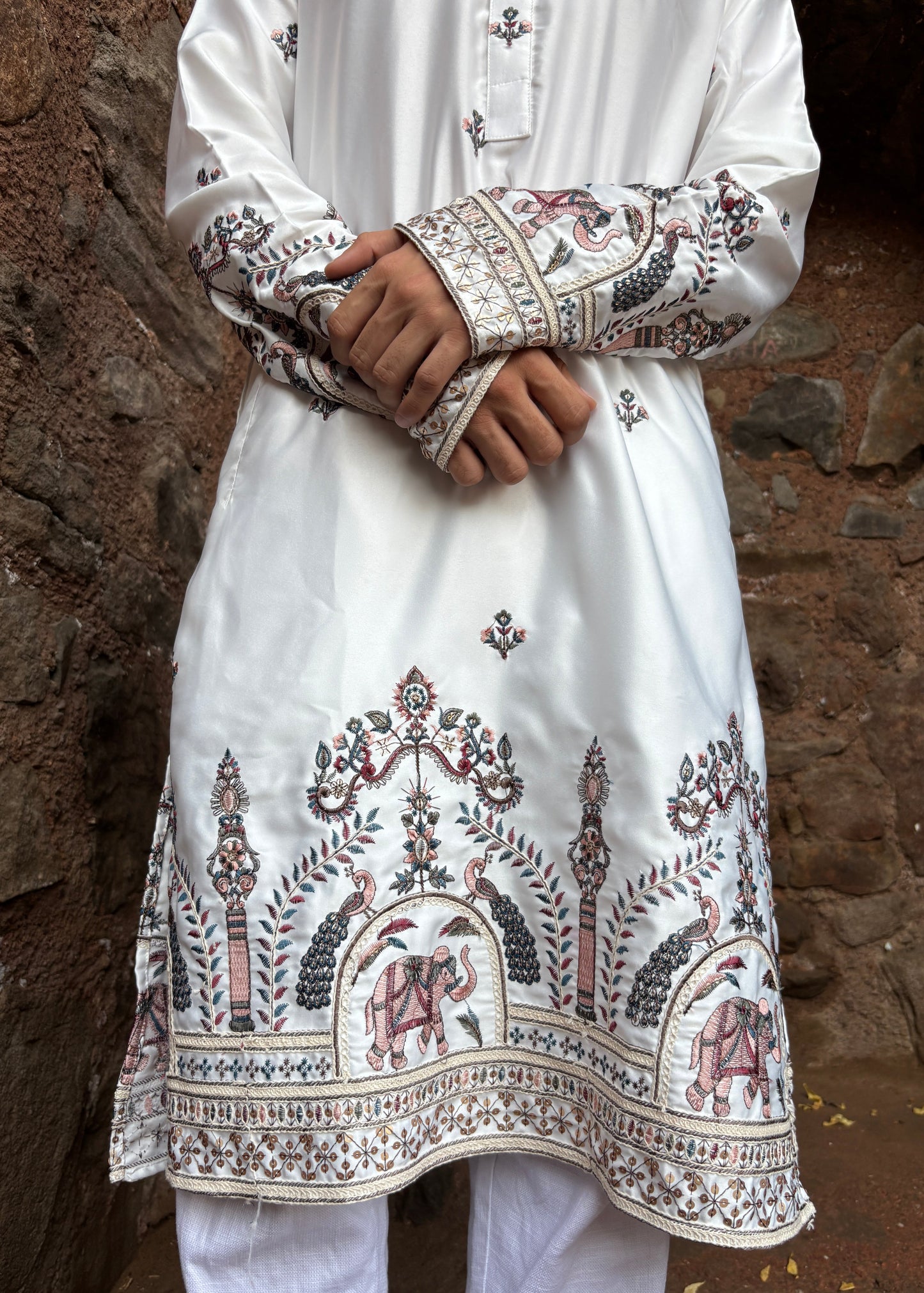 The Hathi Bagh Ivory Silk Kurta
