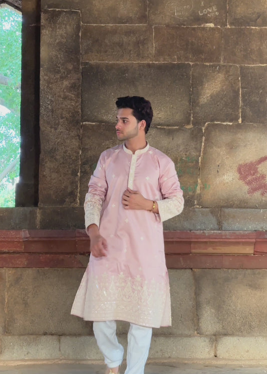 The Gulaab Embroidered Heritage Kurta